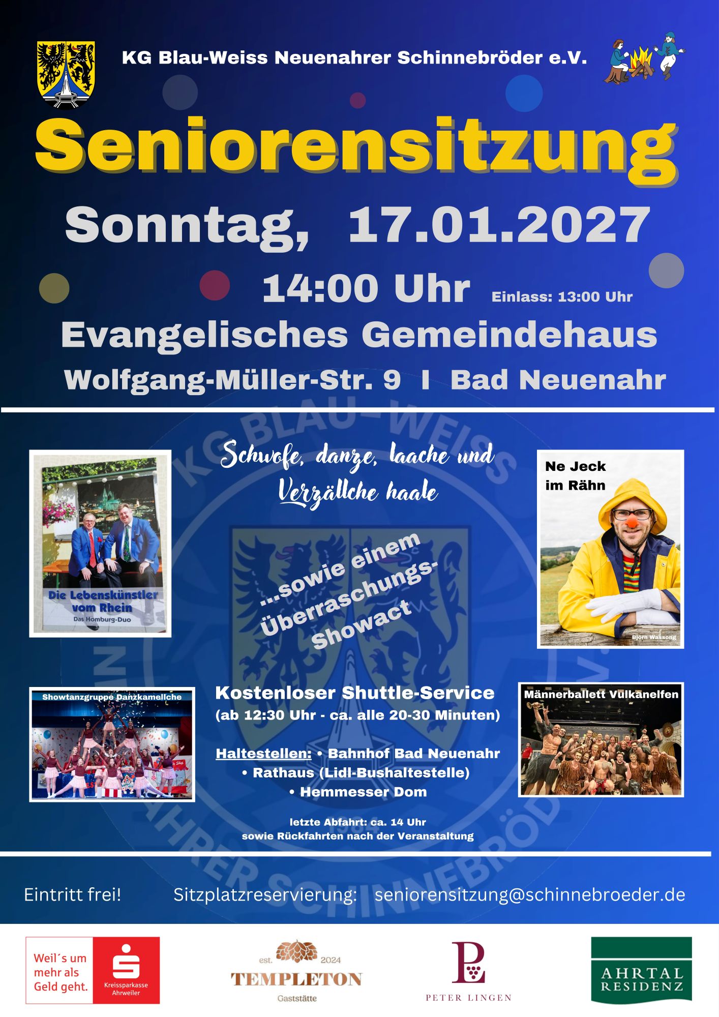 Plakat zur Seniorensitzung 2027